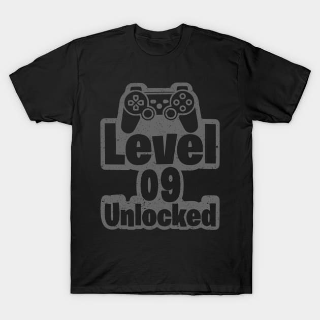 LEVEL 9 UNLOCKED Birthday 9 Year Old Gamer Vintage T-Shirt by LAASTORE